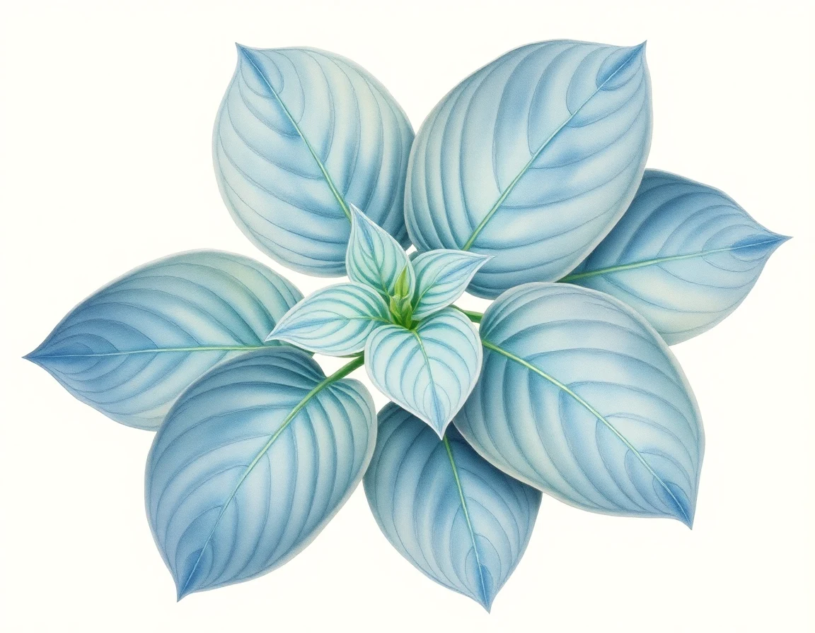 Watercolor illustration of Hosta 'Dark Secret'