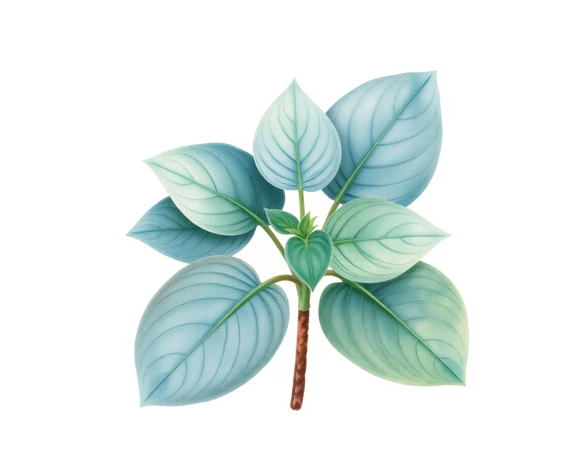 Watercolor illustration of Hosta 'Dark Star'