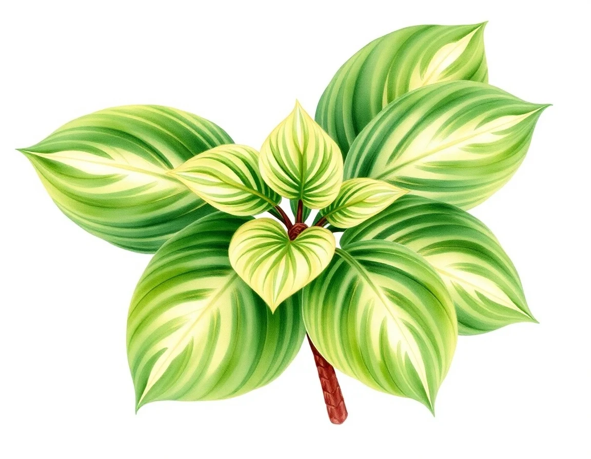 Watercolor illustration of Hosta 'Dartmoor Forest'