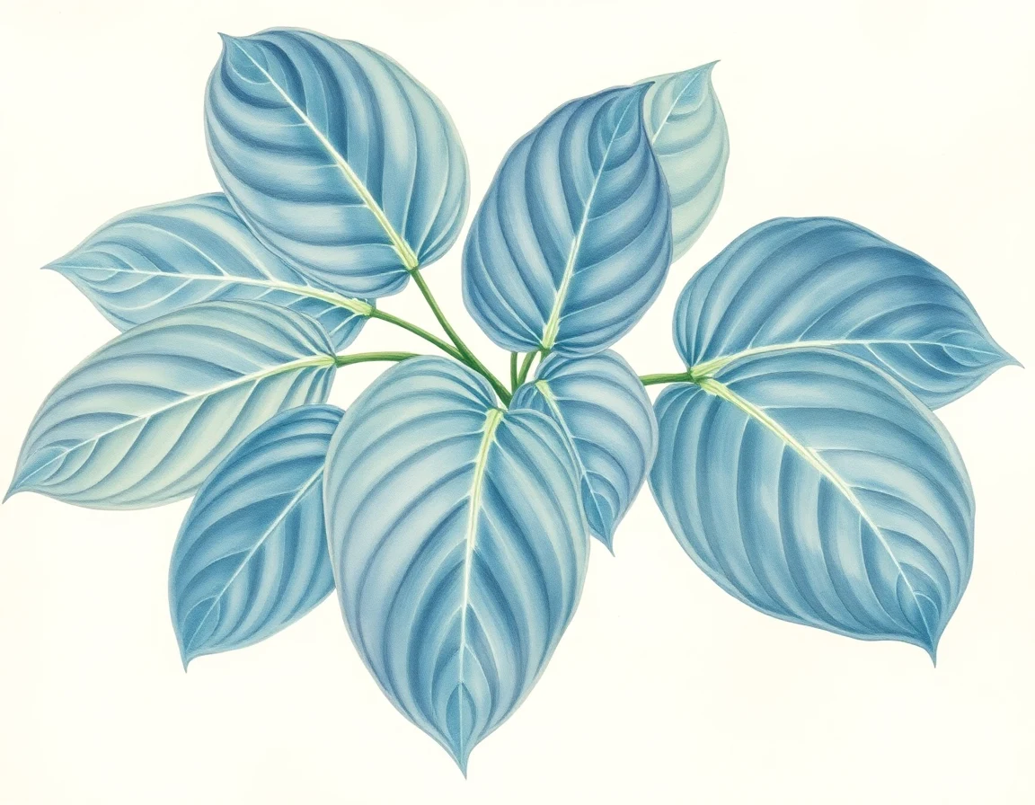 Watercolor illustration of Hosta 'David F. Mahoney'