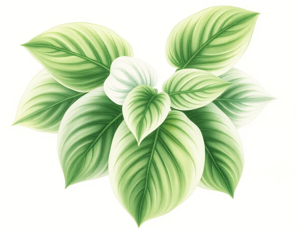 Watercolor illustration of Hosta 'Dawes'