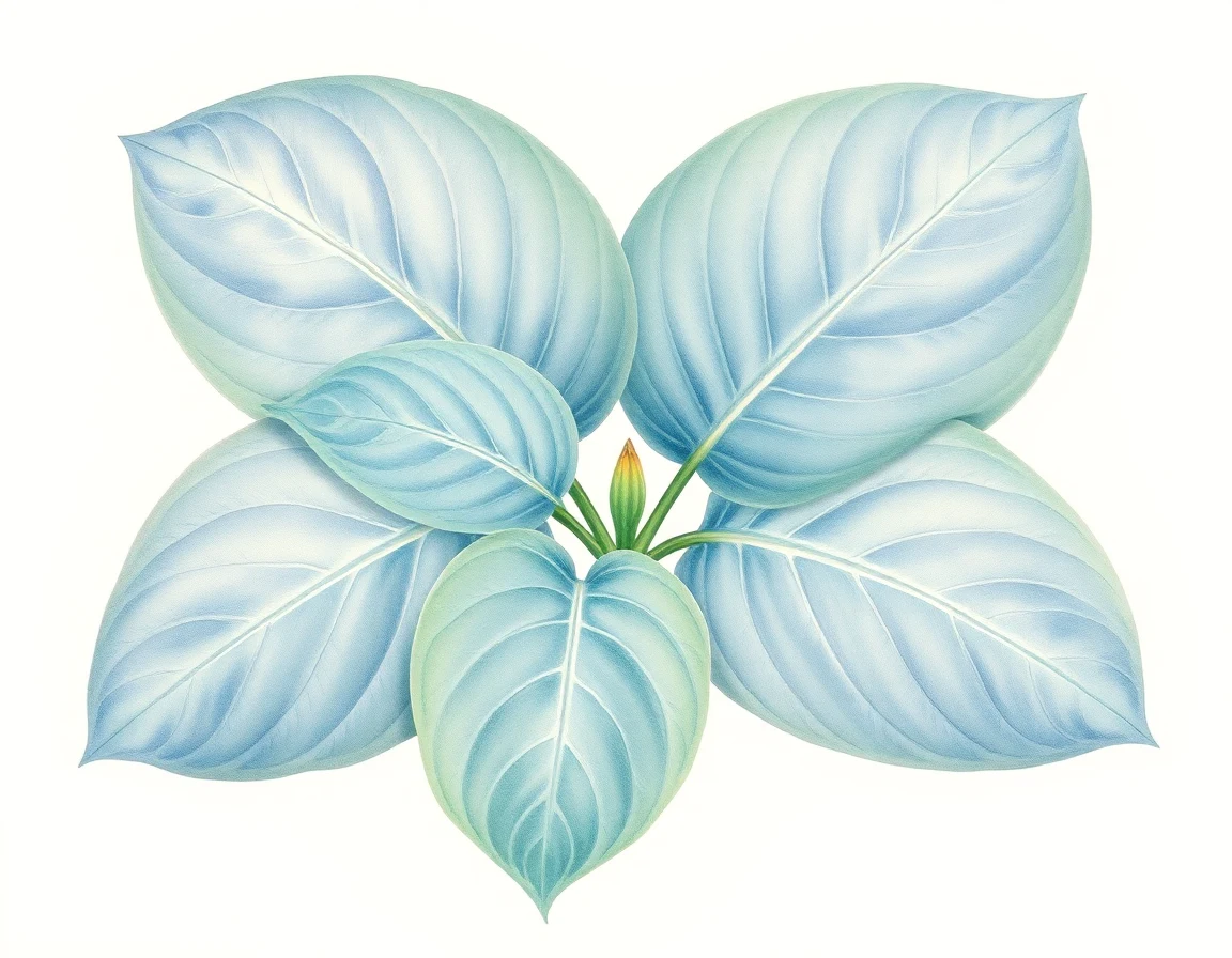 Watercolor illustration of Hosta 'Dazzling'