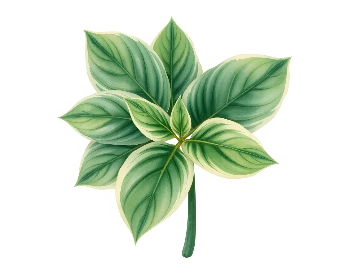 Watercolor illustration of Hosta 'Deceiver'