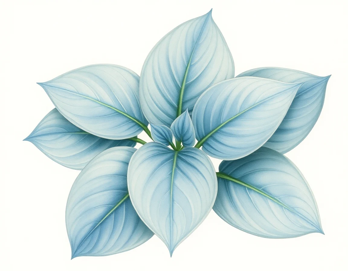 Watercolor illustration of Hosta 'Deep Space Nine'