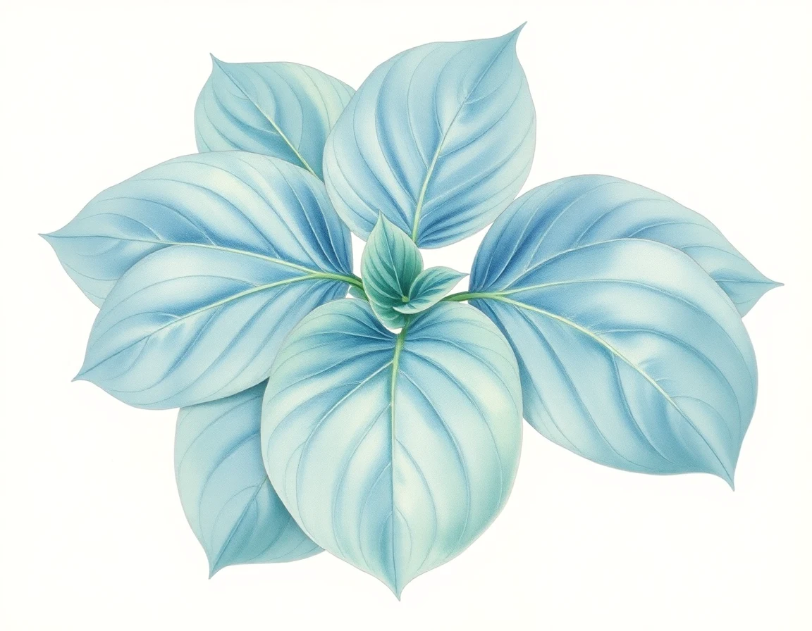 Watercolor illustration of Hosta 'Deep Waters'