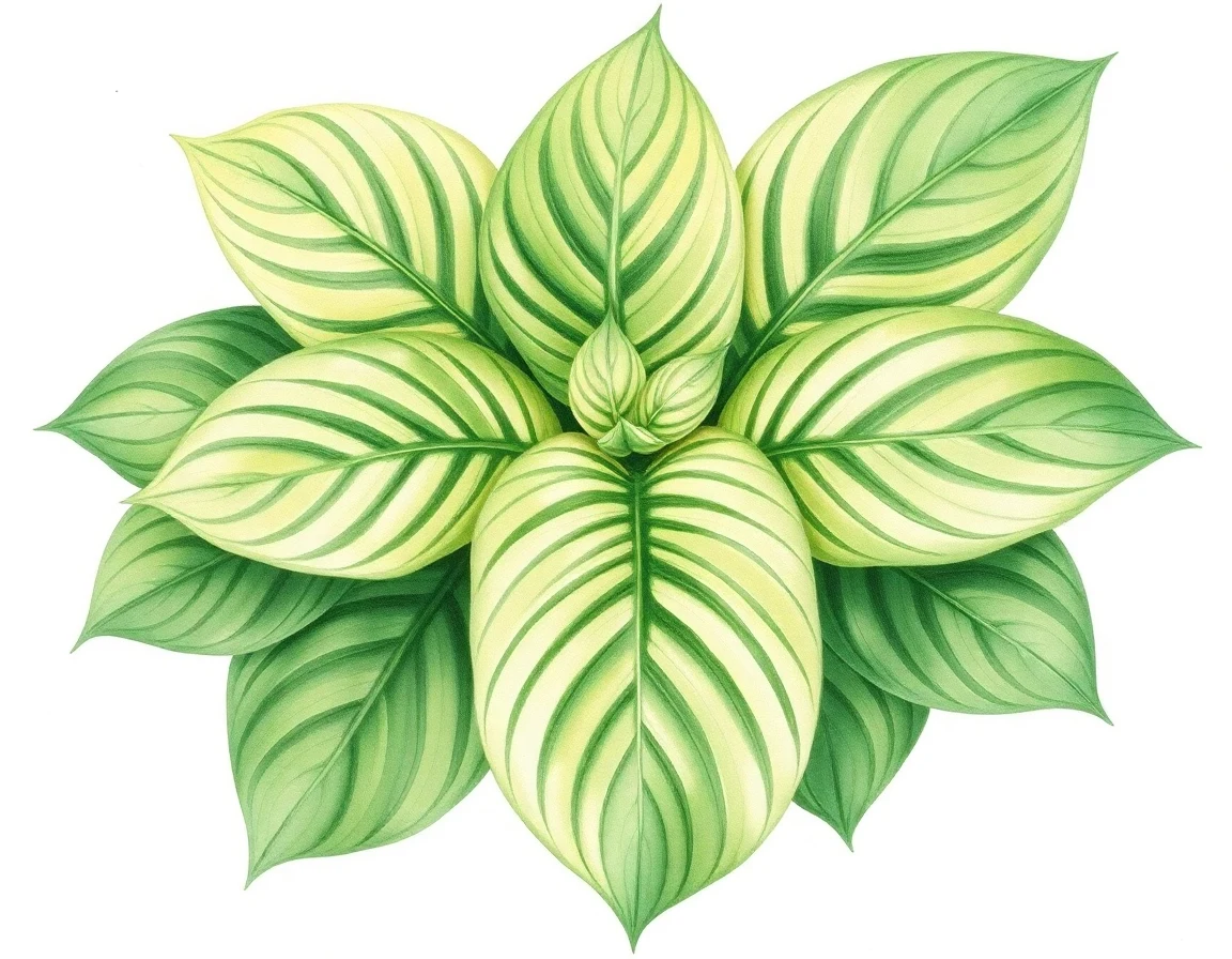 Watercolor illustration of Hosta 'Deluxe Edition'