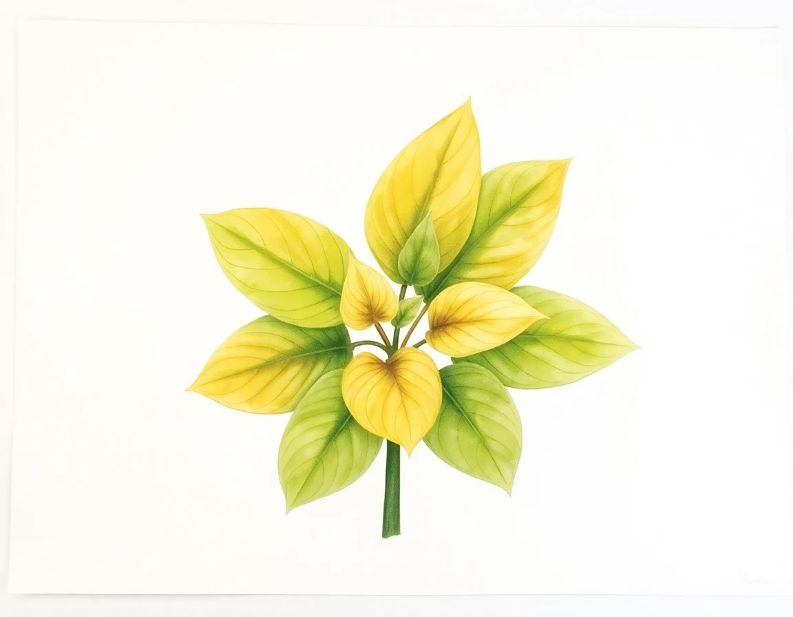 Watercolor illustration of Hosta 'Demetriou's Gold'