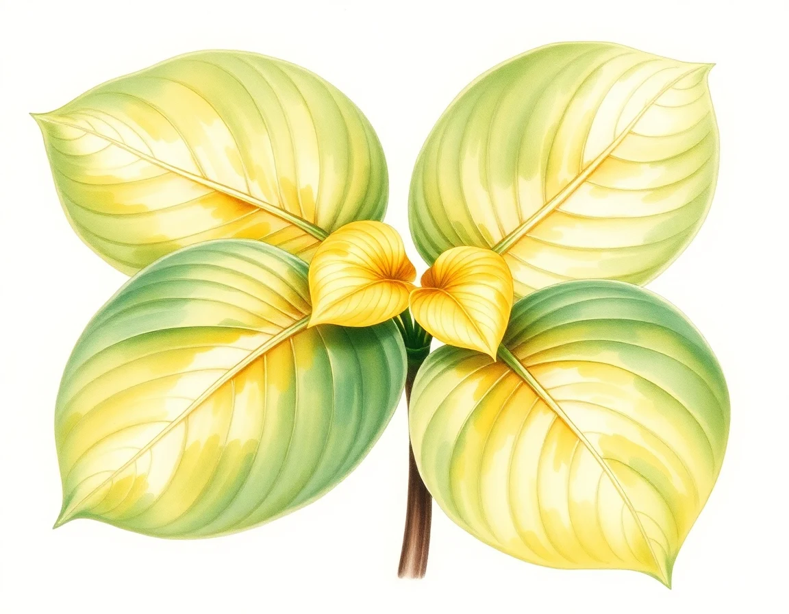 Watercolor illustration of Hosta 'Destiny'