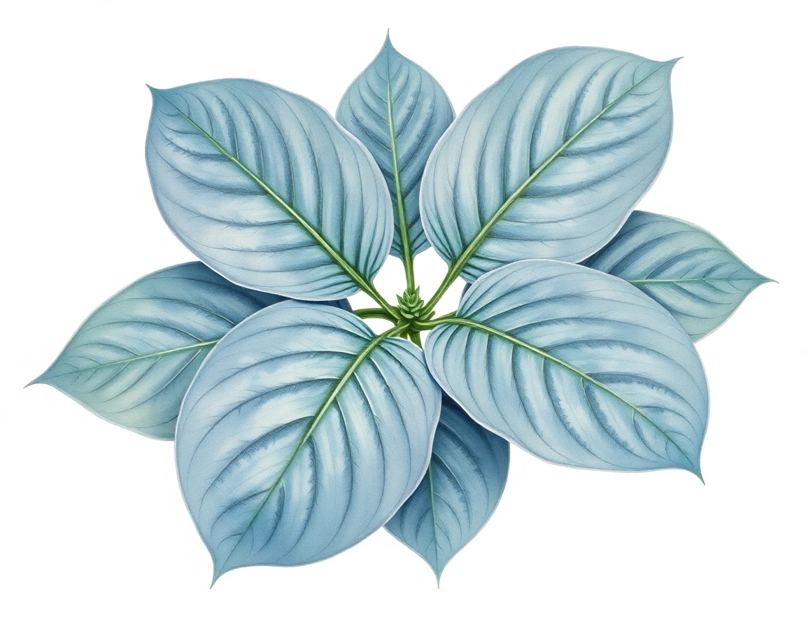 Watercolor illustration of Hosta 'Devil's Advocate'