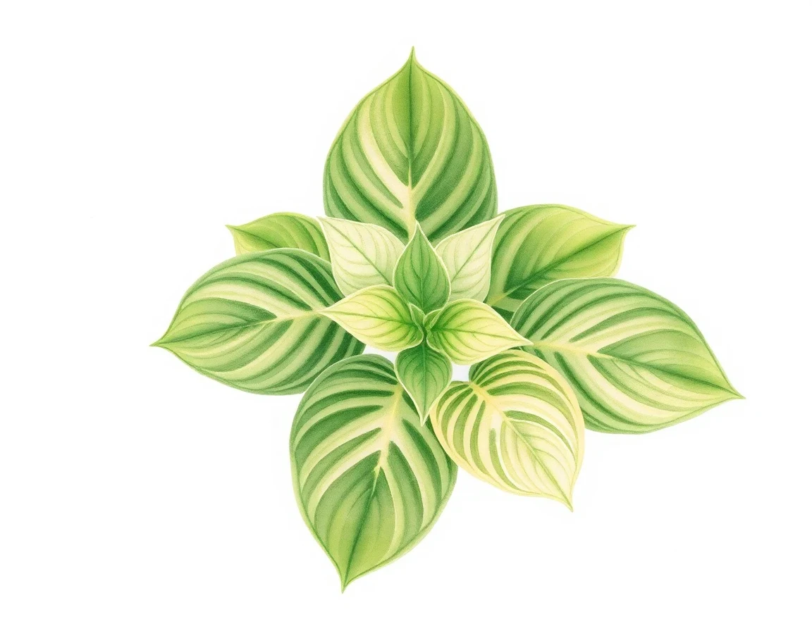 Watercolor illustration of Hosta 'Devon Green'