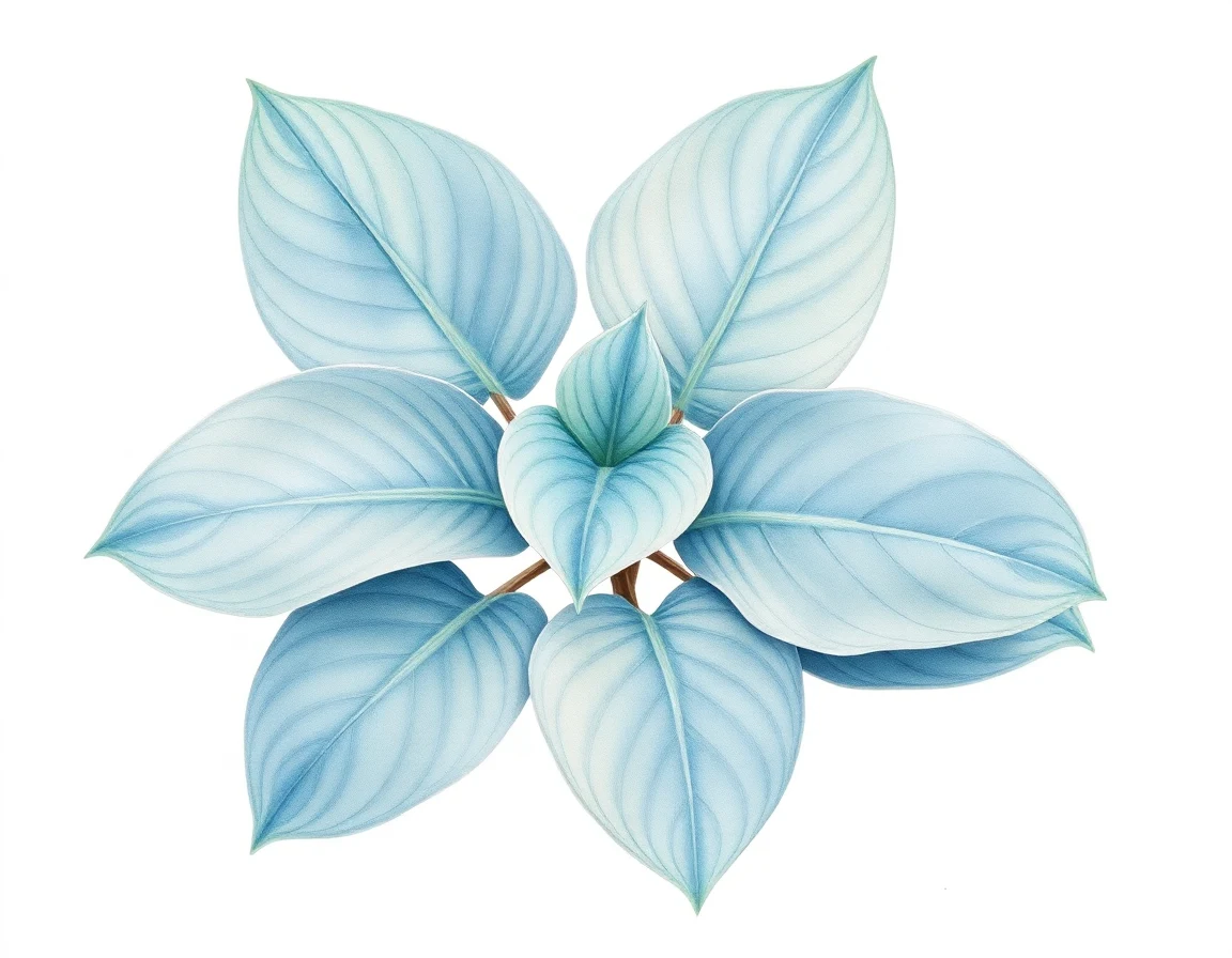 Watercolor illustration of Hosta 'Diablo'