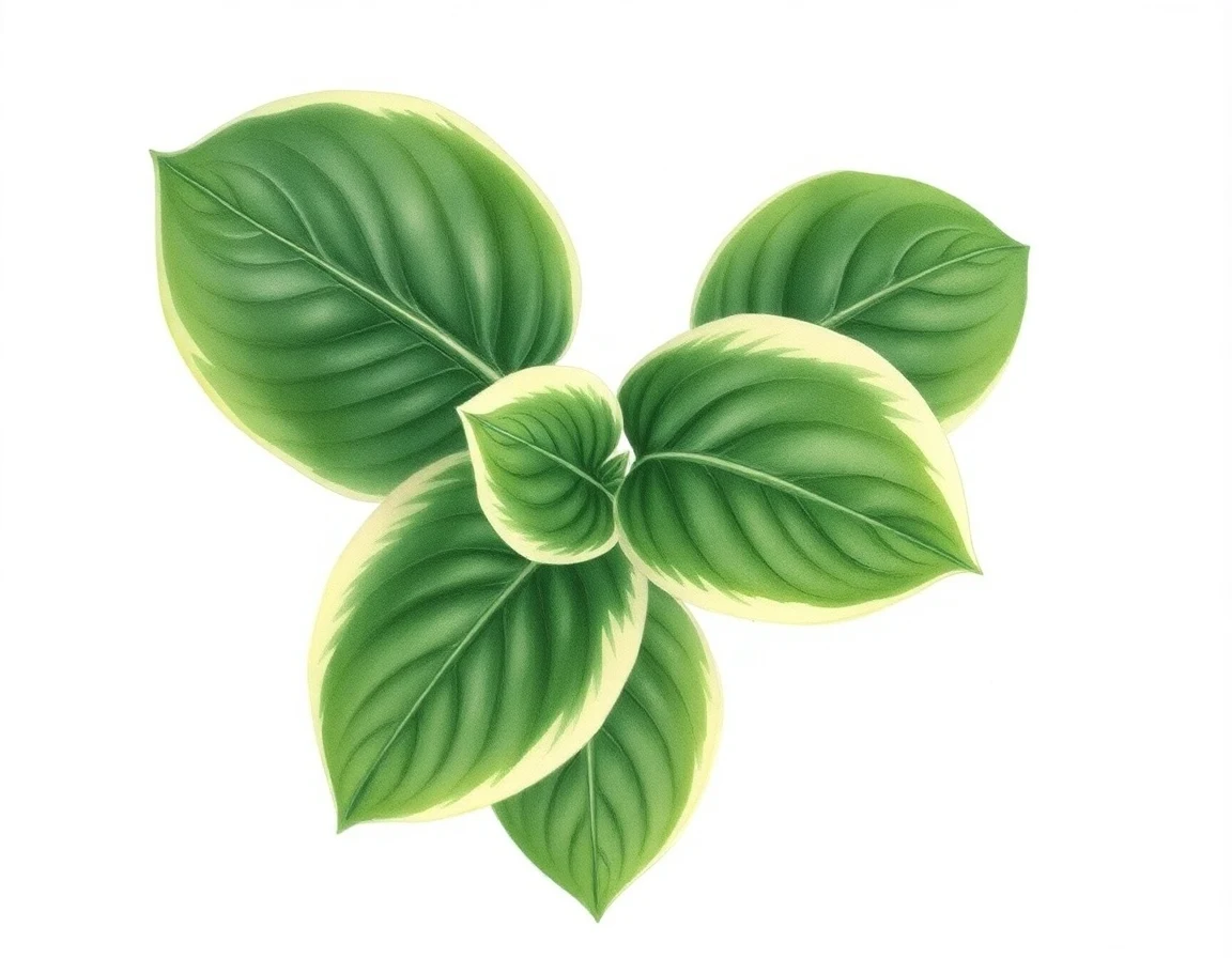Watercolor illustration of Hosta 'Dick's Delight'