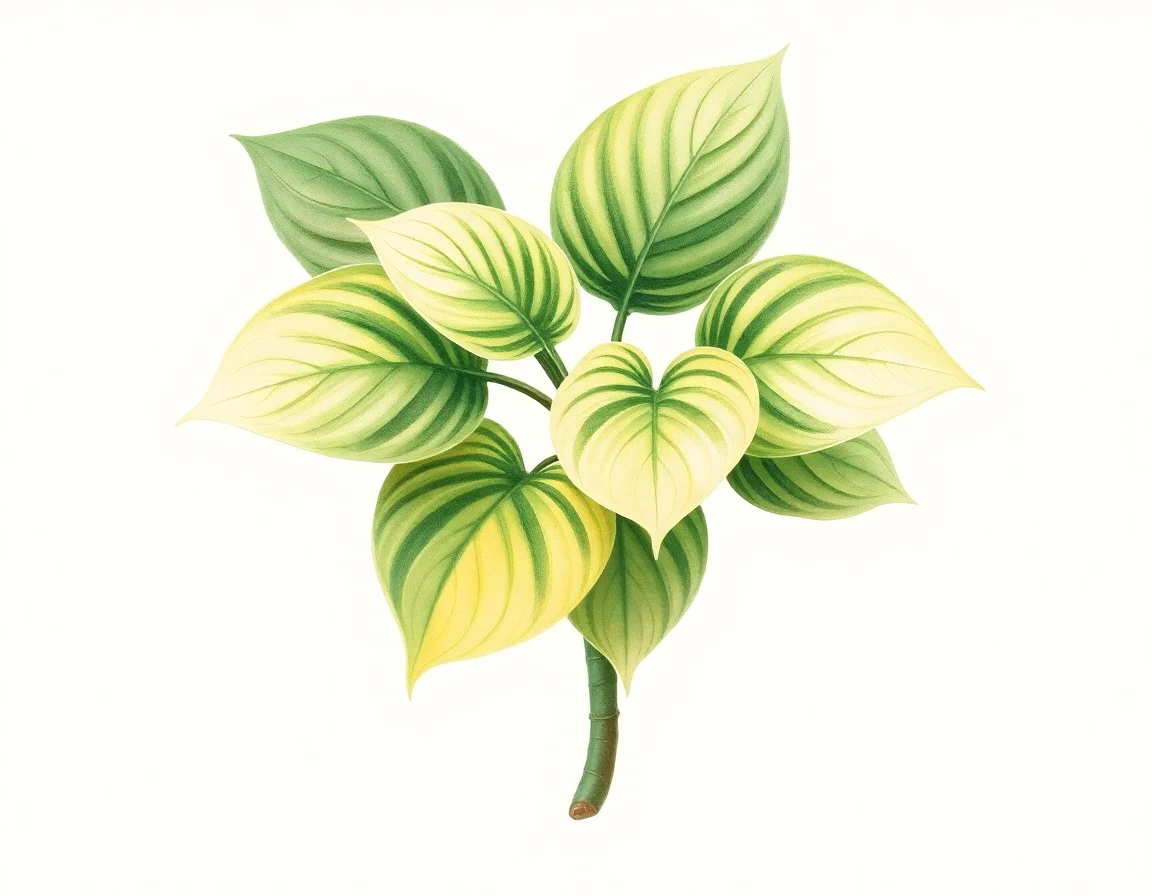 Watercolor illustration of Hosta 'Dionysos'