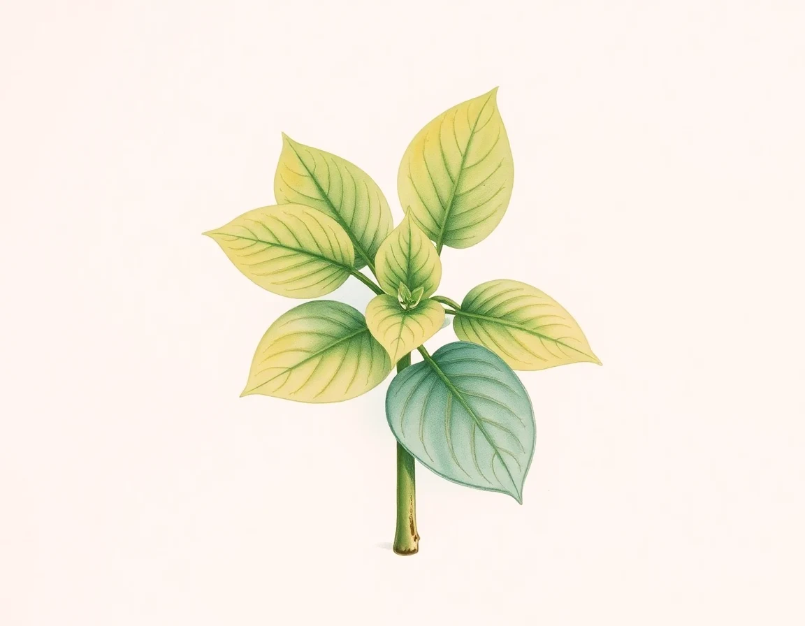 Watercolor illustration of Hosta 'Dixie Joy'