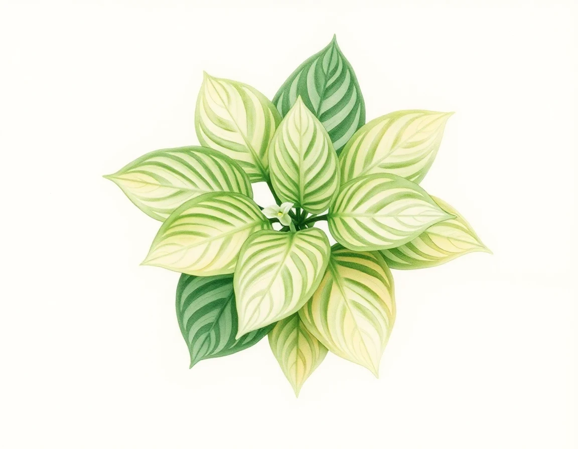 Watercolor illustration of Hosta 'Dixie Queen'