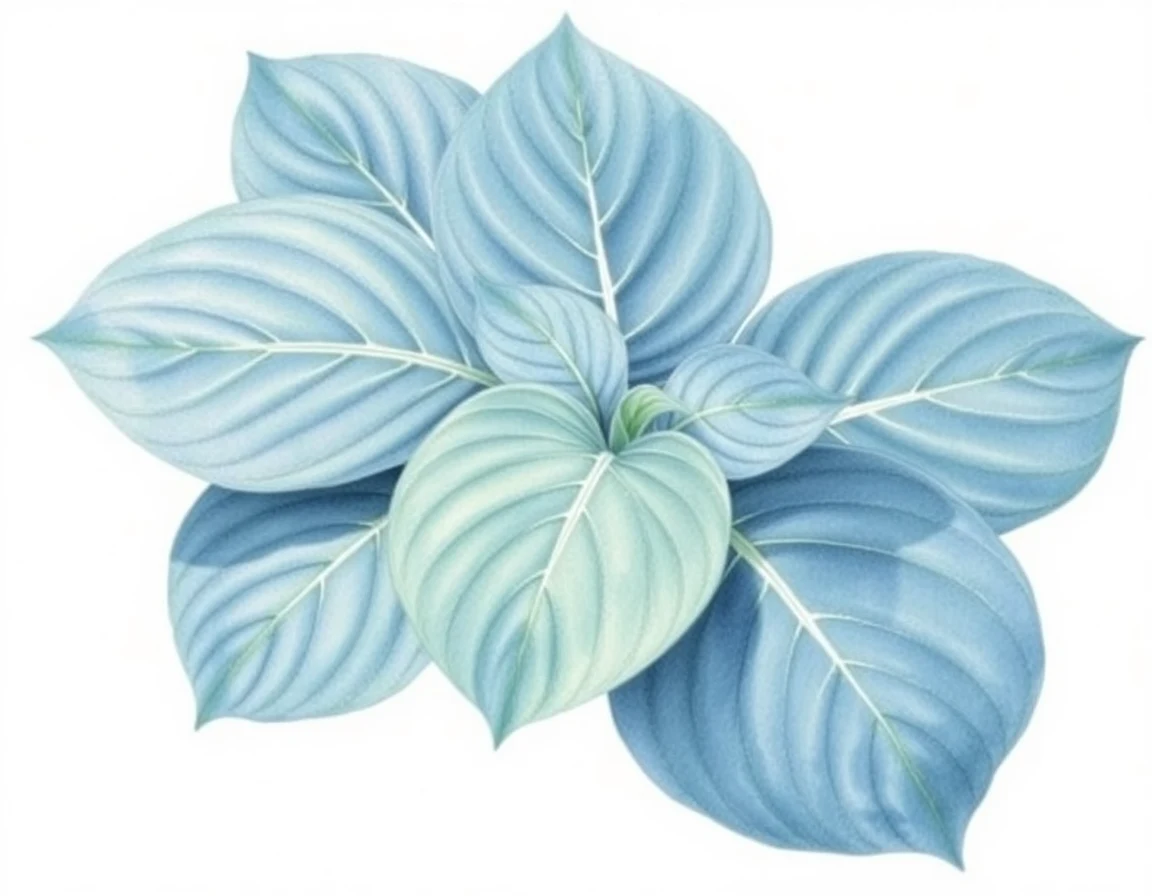 Watercolor illustration of Hosta 'Doctor Reath'