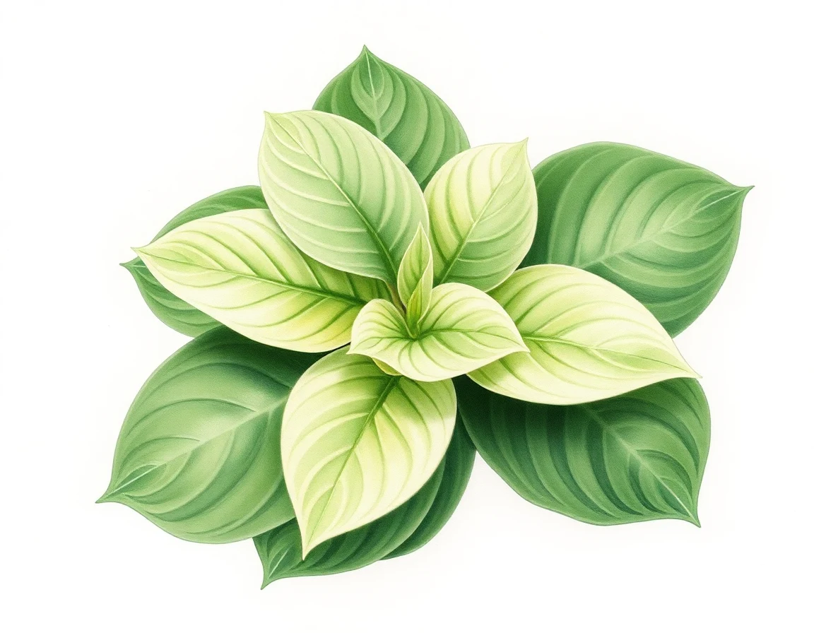 Watercolor illustration of Hosta 'Don Juan'
