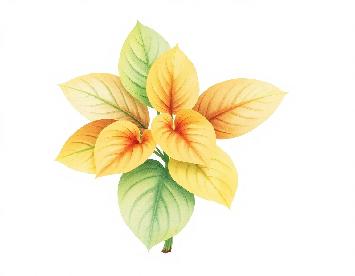 Watercolor illustration of Hosta 'Don Quixote'