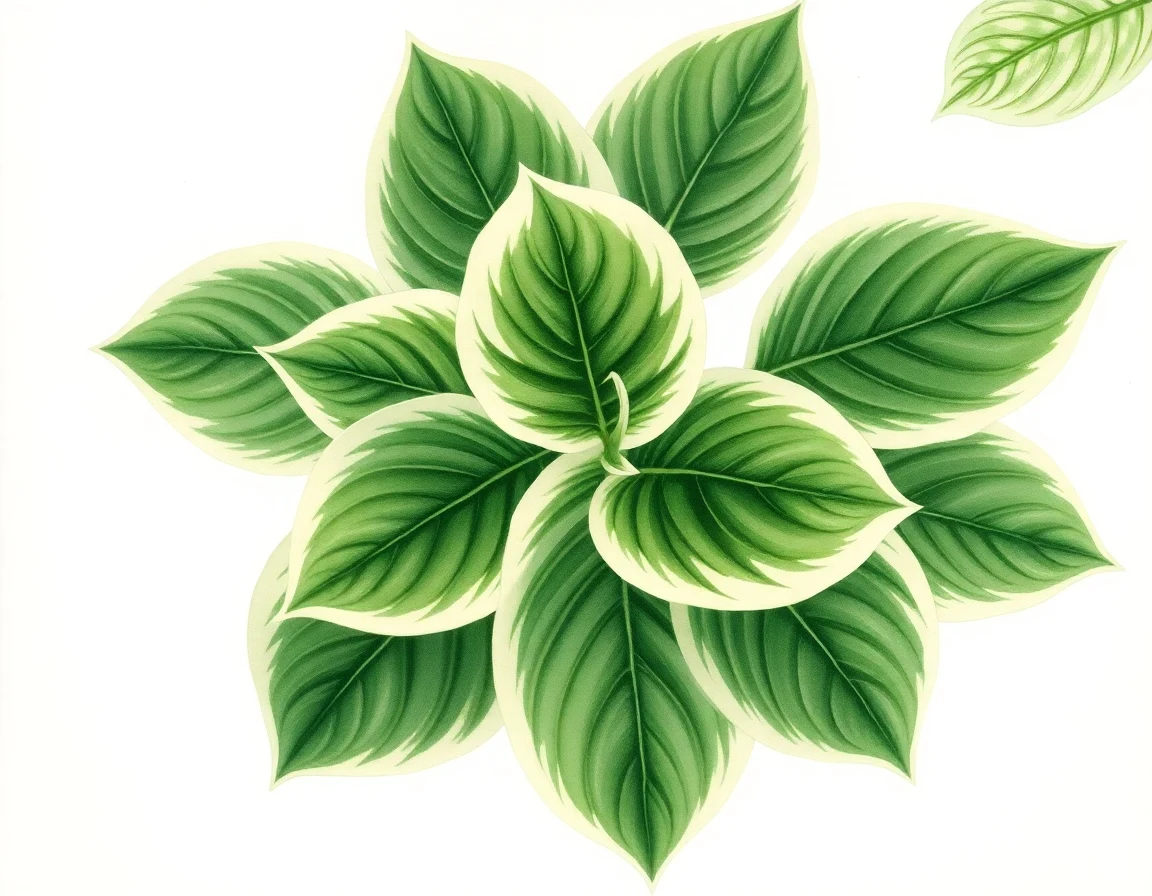 Watercolor illustration of Hosta 'Don Stevens'