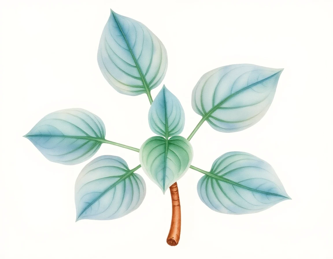Watercolor illustration of Hosta 'Dorset Blueblood'
