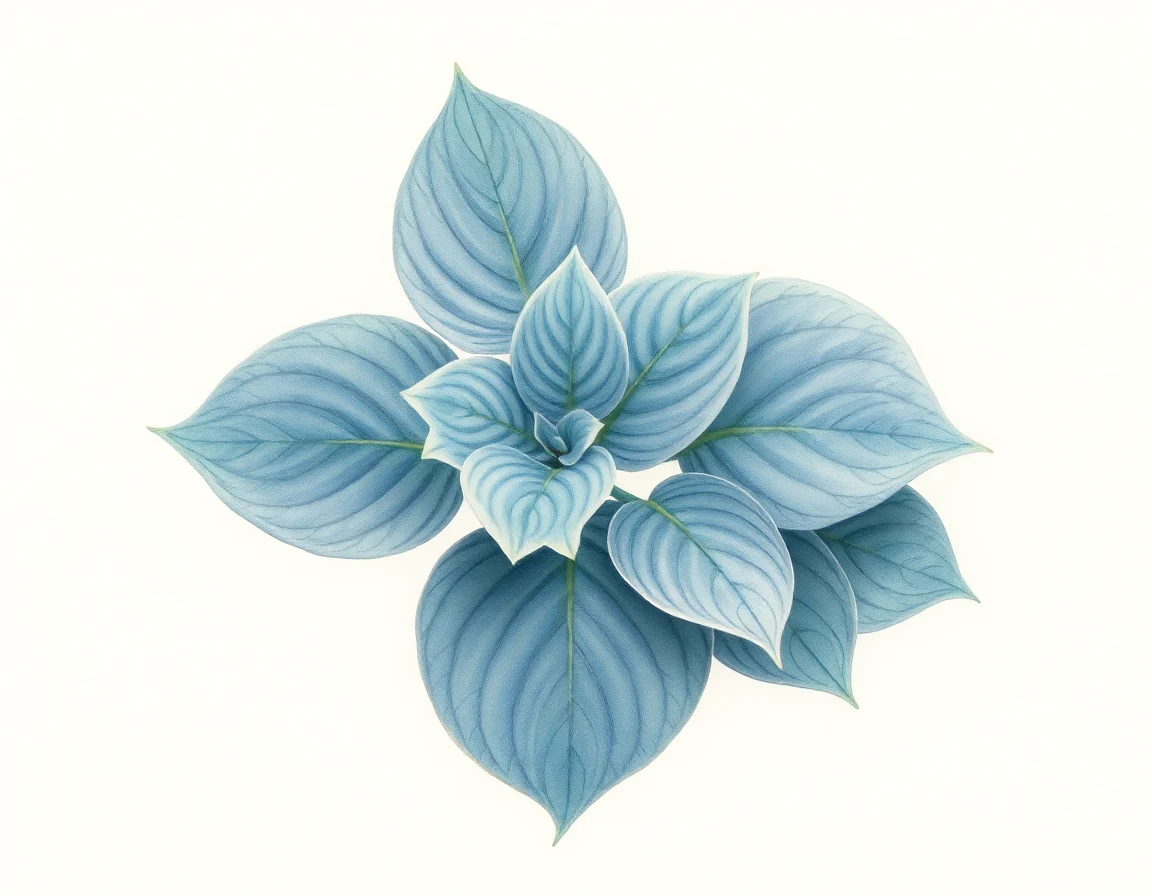 Watercolor illustration of Hosta 'Dorset Charm'