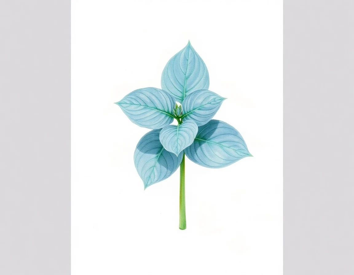 Watercolor illustration of Hosta 'Dorset Clown'