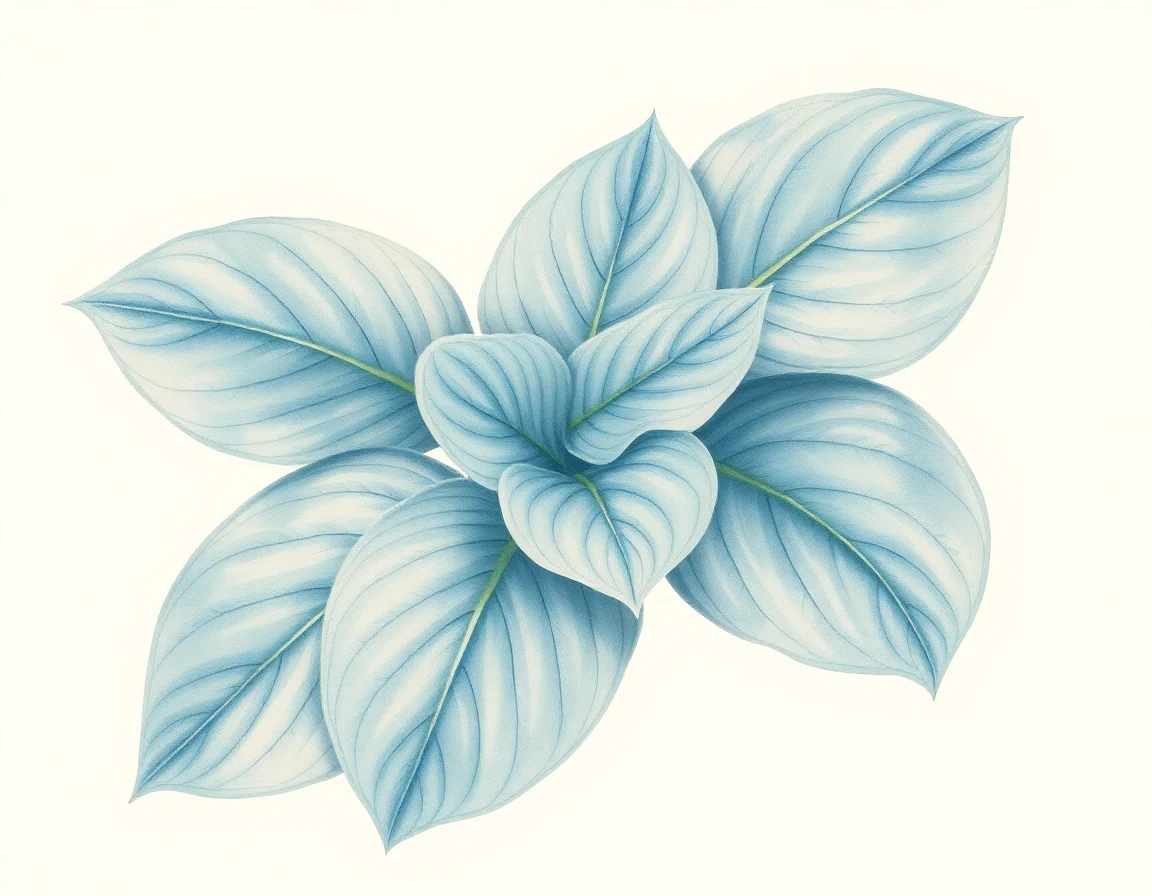 Watercolor illustration of Hosta 'Dragon Fire'
