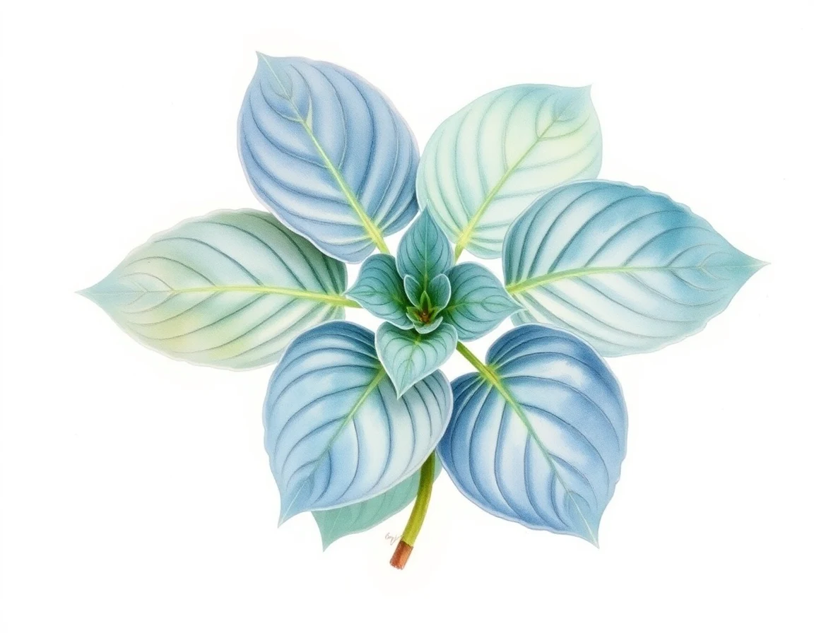 Watercolor illustration of Hosta 'Dragon Tails'