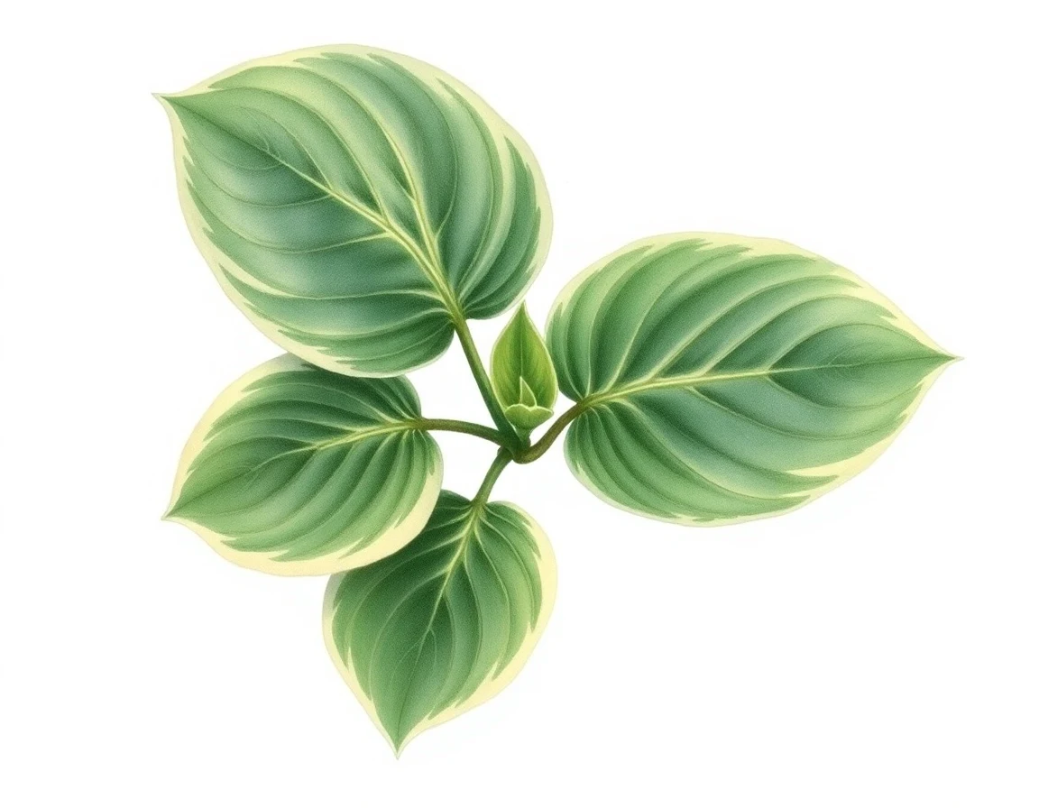 Watercolor illustration of Hosta 'Dragonfly'