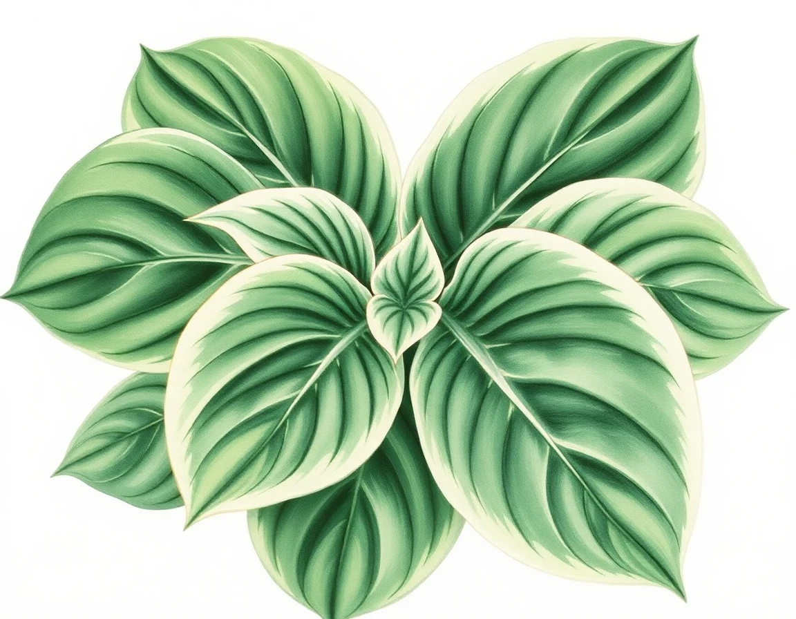 Watercolor illustration of Hosta 'Drama Queen'
