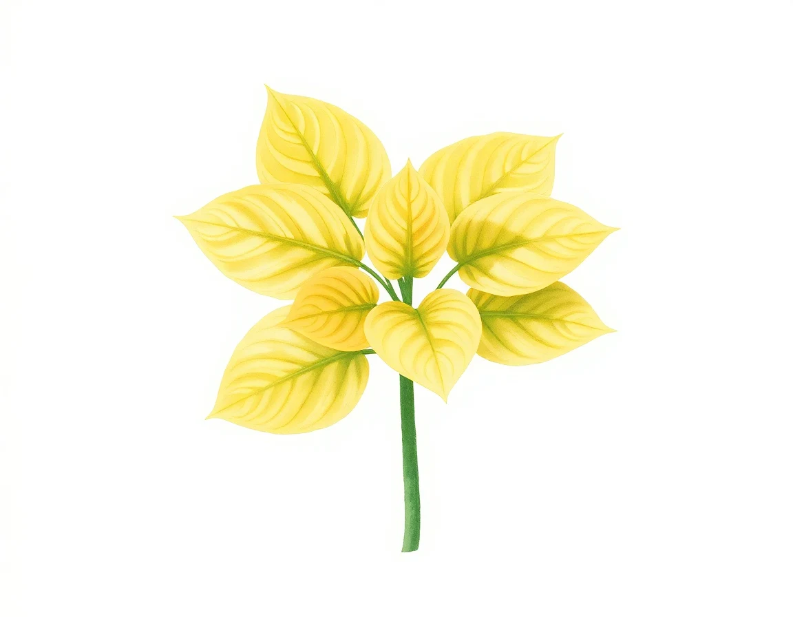 Watercolor illustration of Hosta 'Drawn Butter'