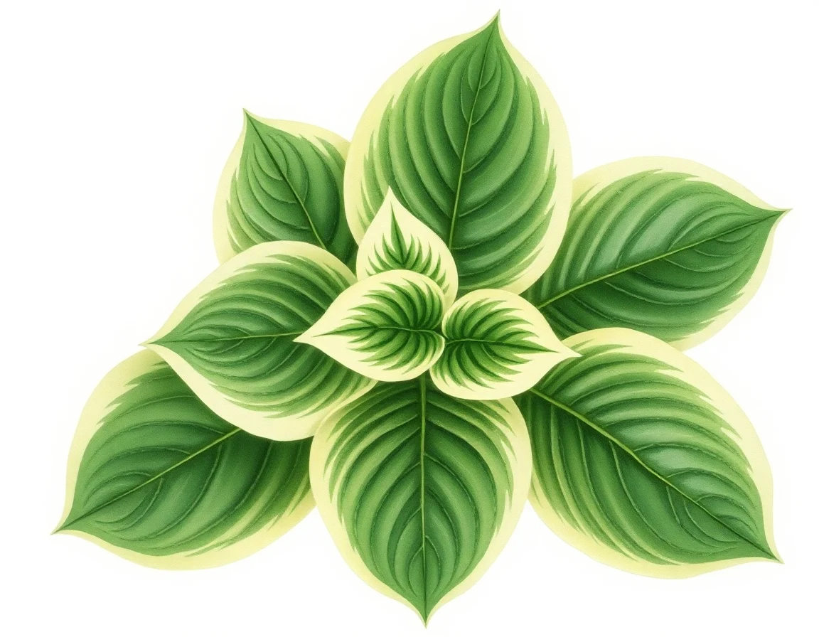 Watercolor illustration of Hosta 'Dream On'