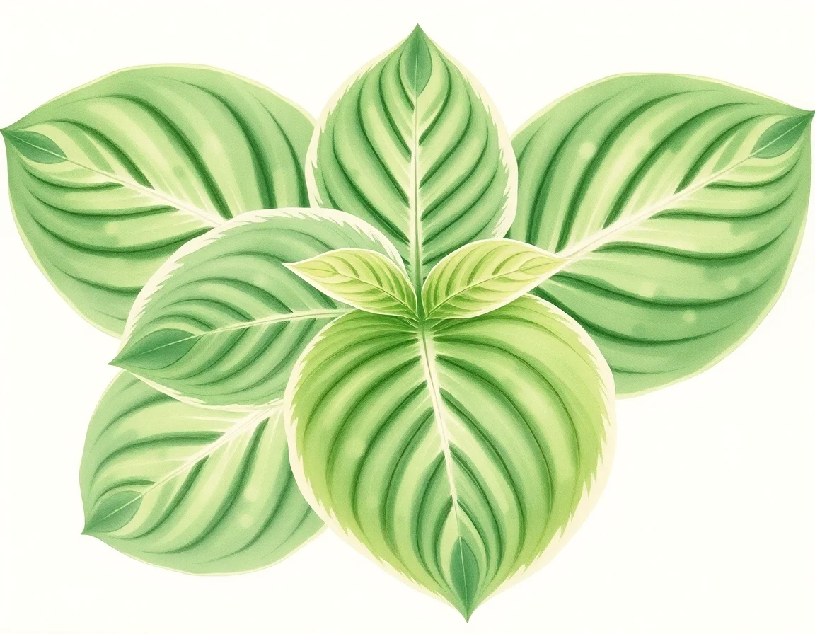 Watercolor illustration of Hosta 'Eagle Creek Woods'