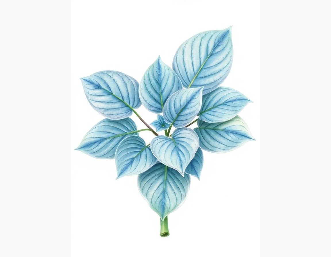 Watercolor illustration of Hosta 'Eagle Lake Overlook'