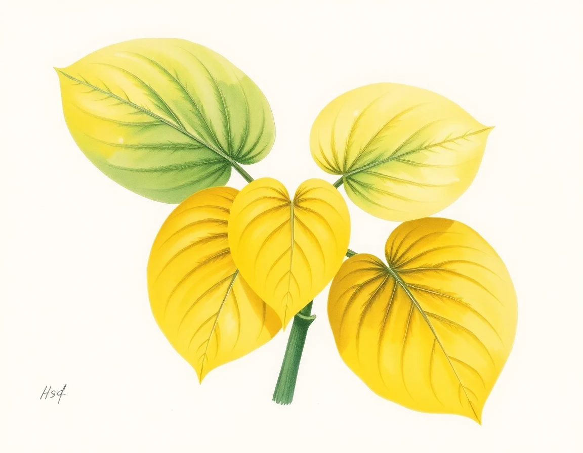 Watercolor illustration of Hosta 'Ebb Tide'