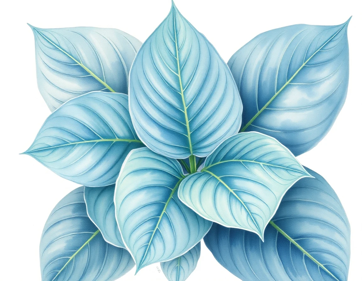 Watercolor illustration of Hosta 'Eden's Ruff and Tuff'