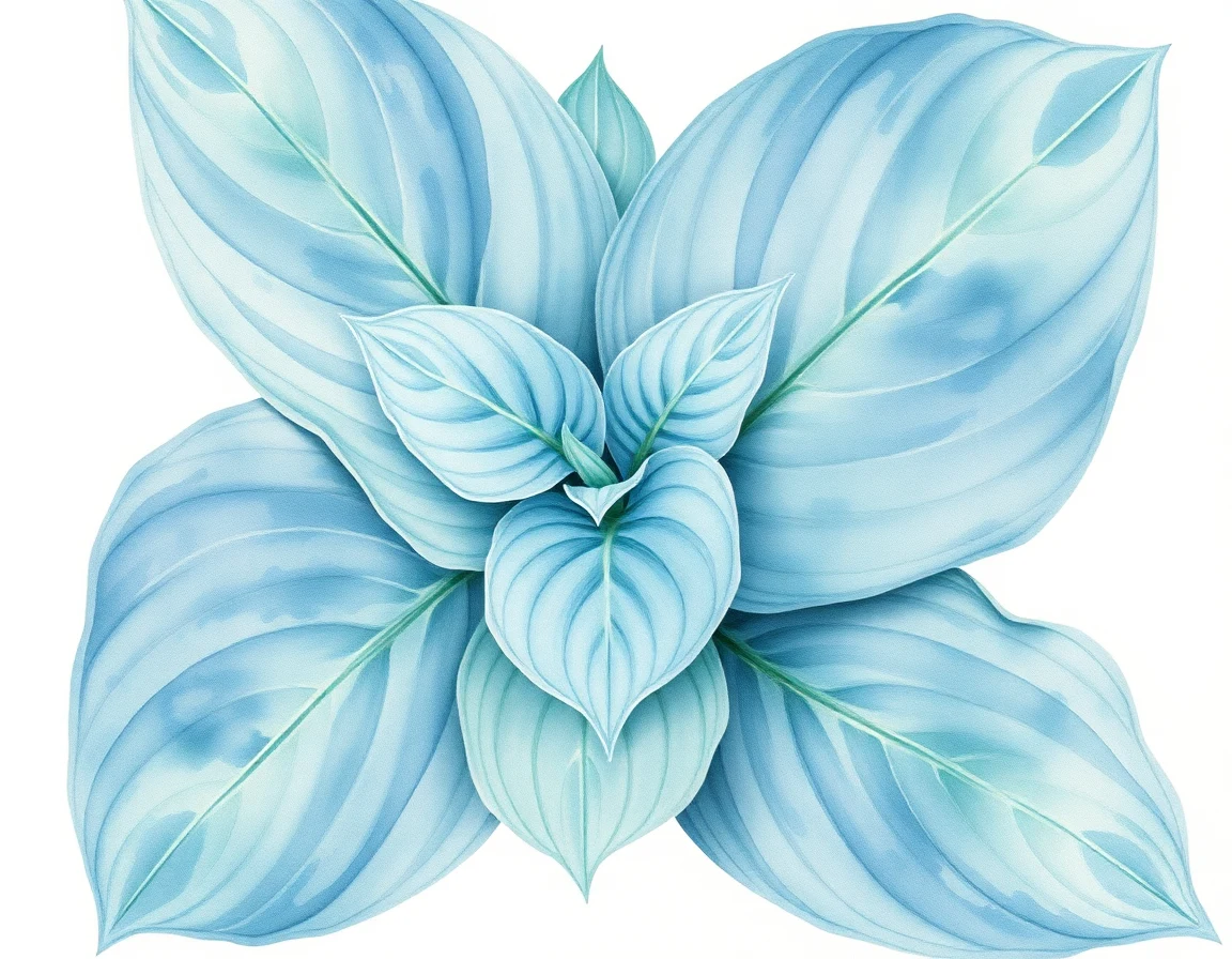 Watercolor illustration of Hosta 'Edge of Night'