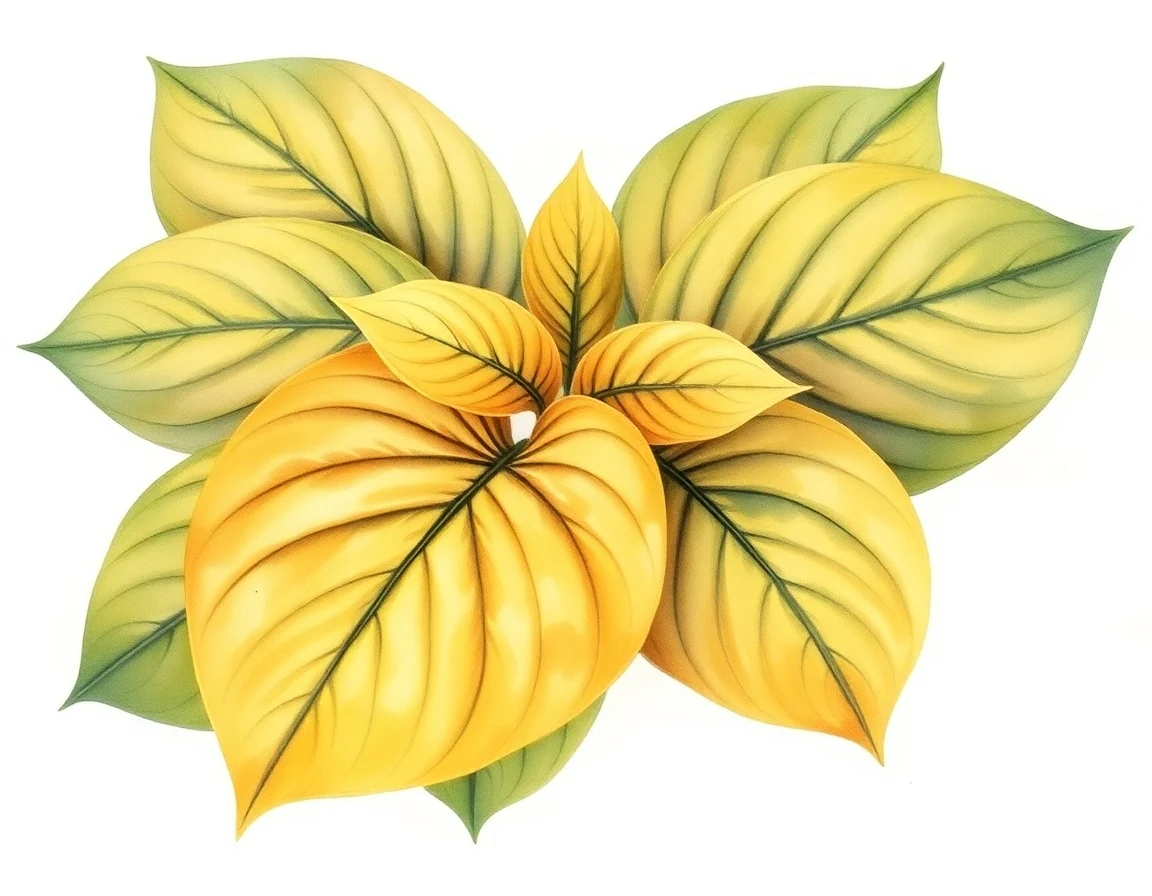 Watercolor illustration of Hosta 'Edina Hornet'