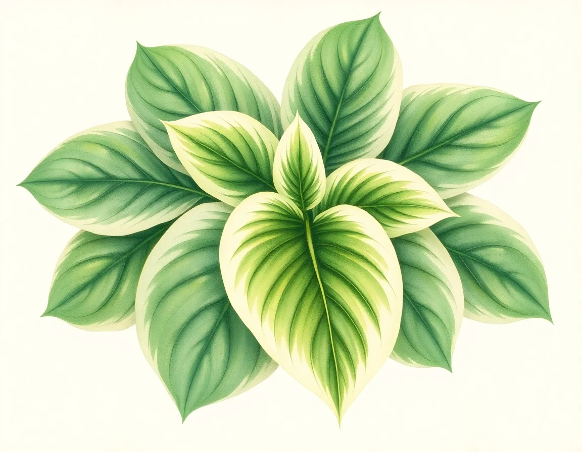 Watercolor illustration of Hosta 'Edward Elslager'