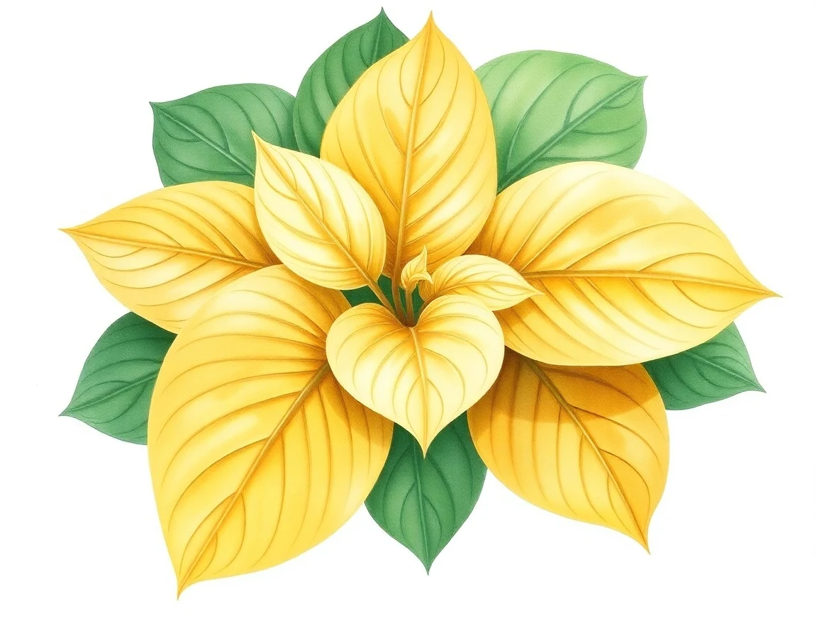 Watercolor illustration of Hosta 'Elizabeth Campbell'