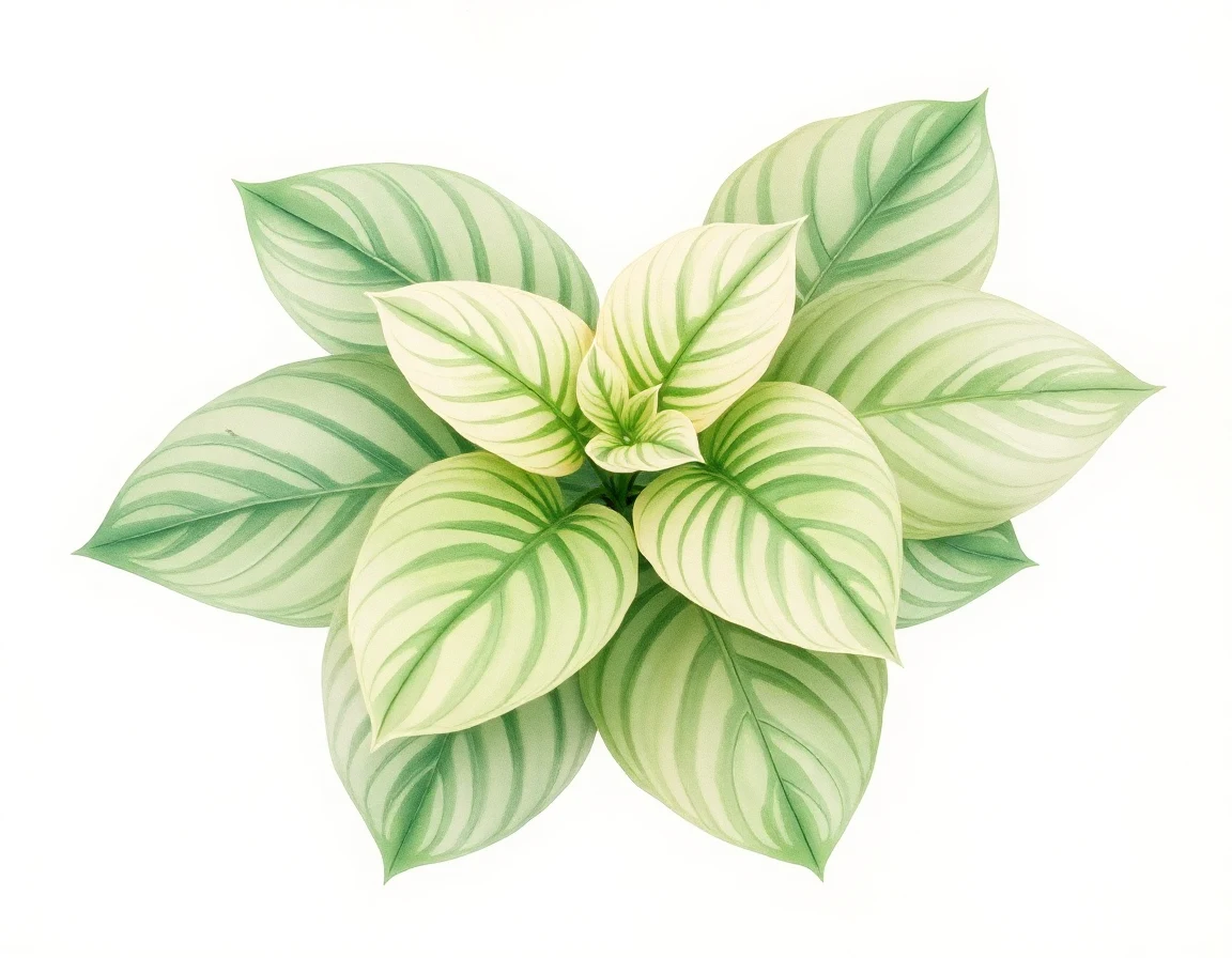 Watercolor illustration of Hosta 'Elkhorn Prize'