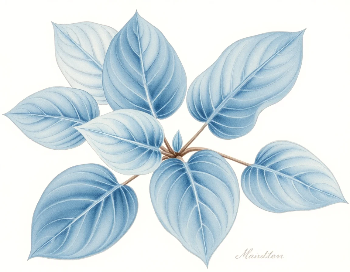 Watercolor illustration of Hosta 'Ellie Marie'