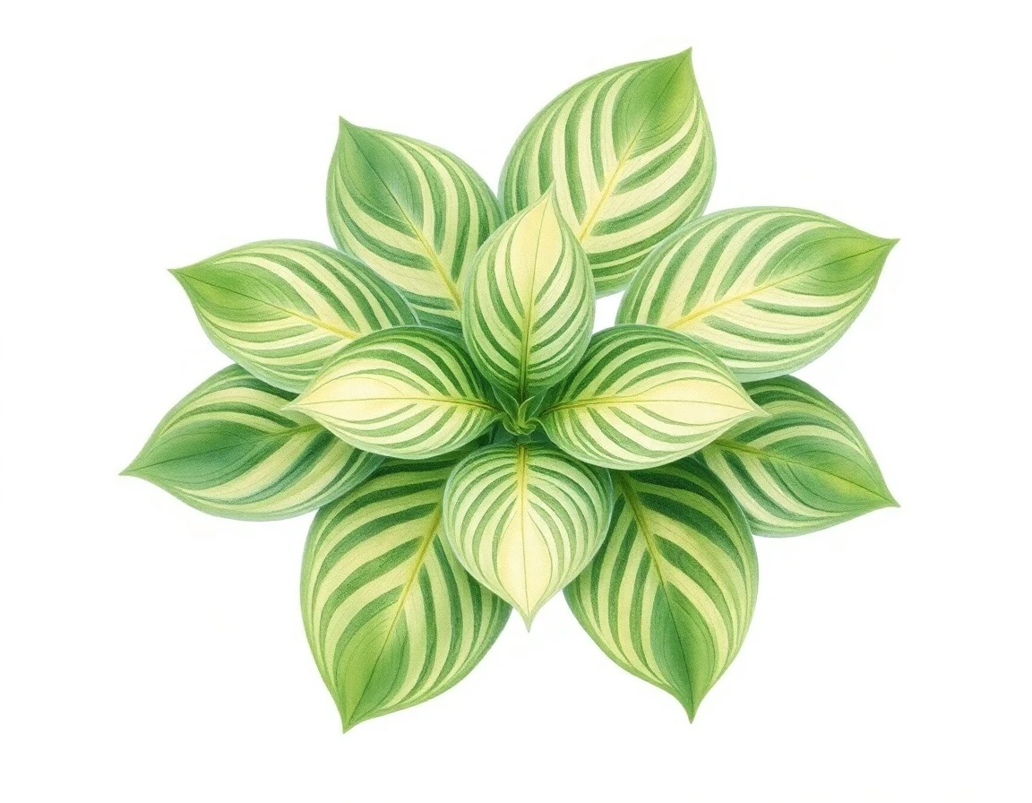 Watercolor illustration of Hosta 'Emerald City Chick'