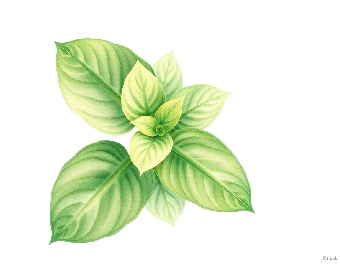 Watercolor illustration of Hosta 'Emerald Edger'