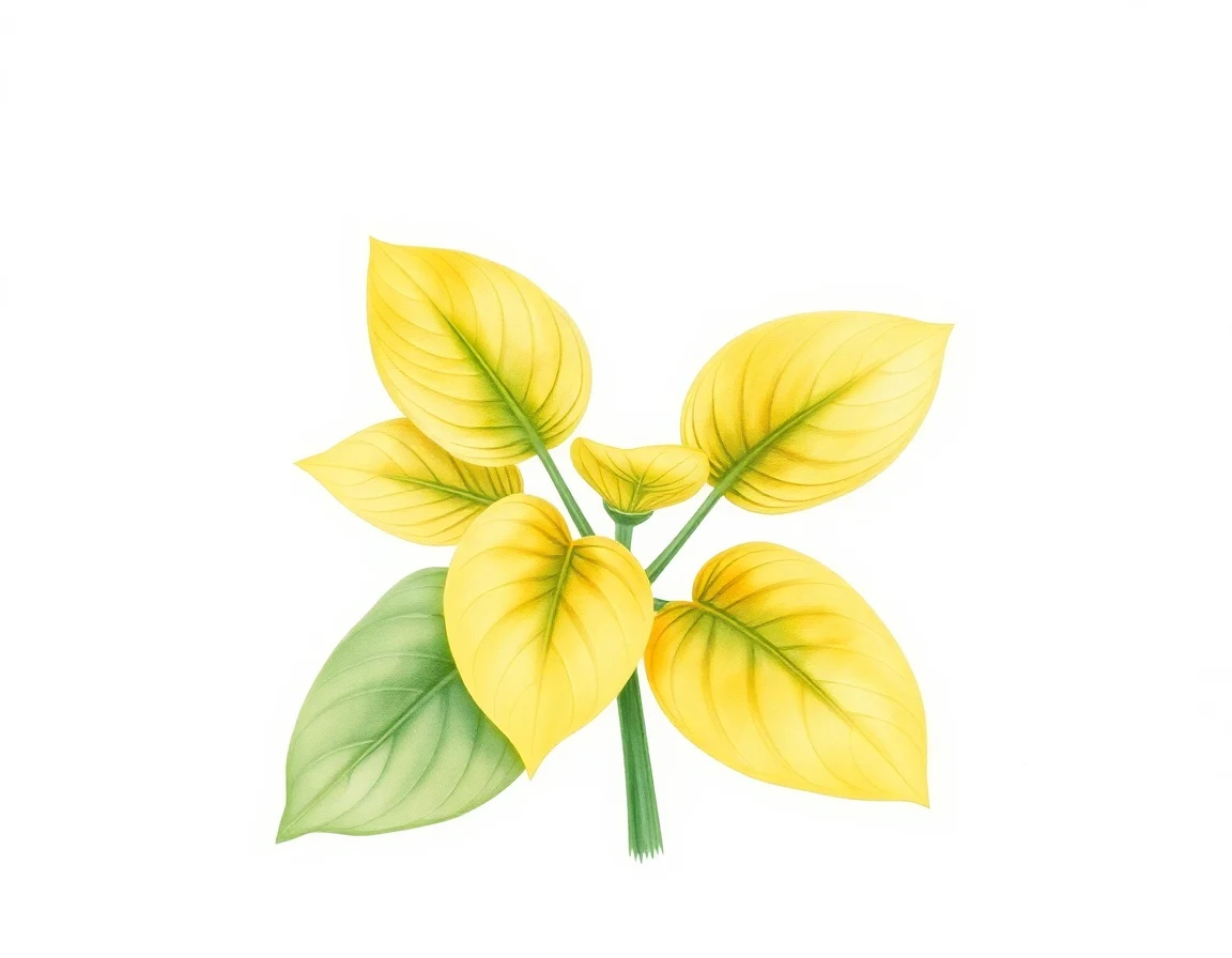 Watercolor illustration of Hosta 'Emerald Gem'