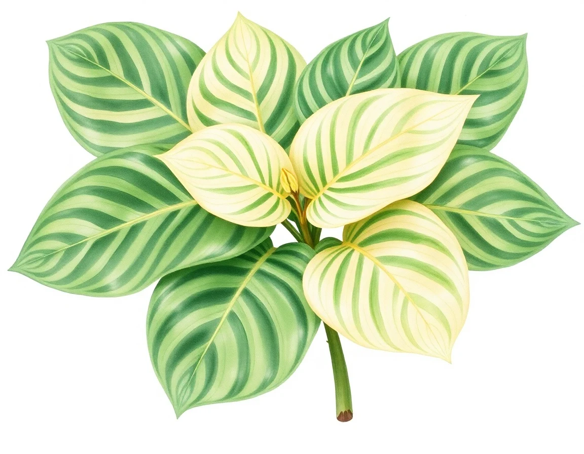Watercolor illustration of Hosta 'Emerald Green'