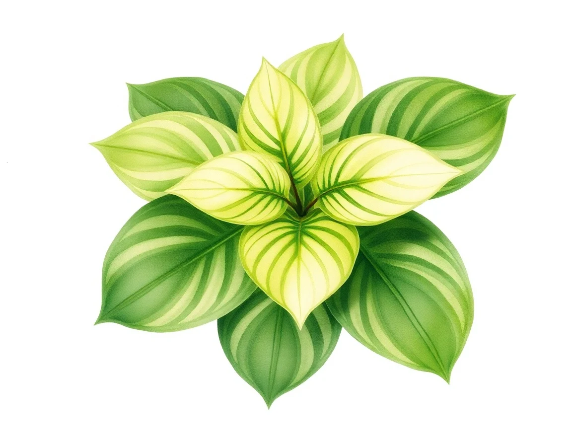 Watercolor illustration of Hosta 'Emerald Ripples'