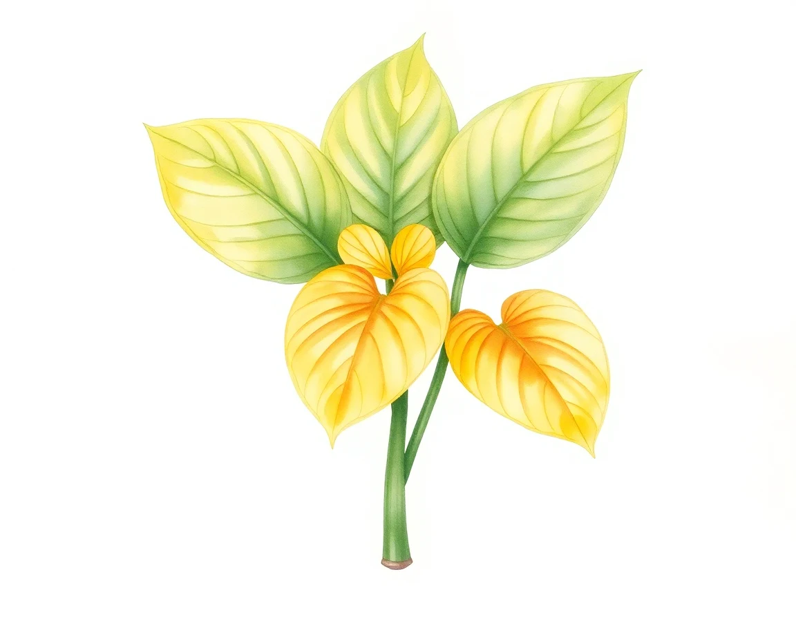Watercolor illustration of Hosta 'Emerald Ruff Cut'