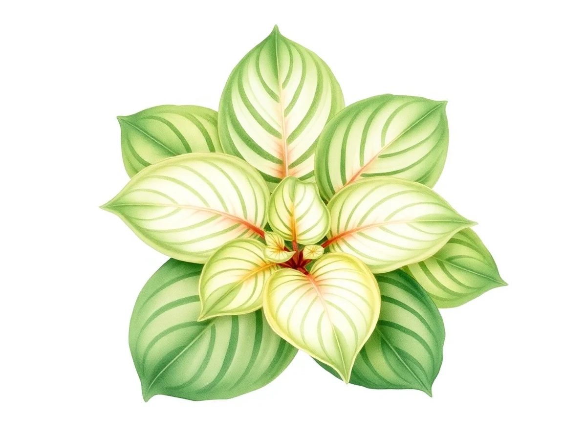 Watercolor illustration of Hosta 'Emerald Waters'