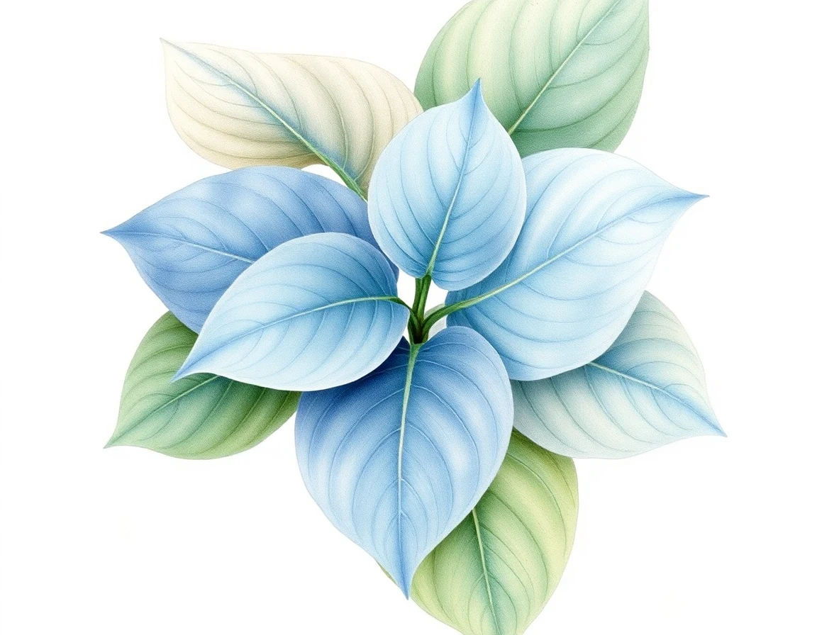 Watercolor illustration of Hosta 'Emoticon'